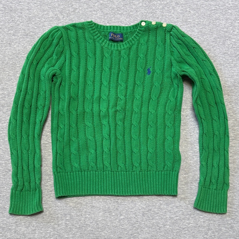 Polo Ralph Lauren Green Cable Knit Sweater